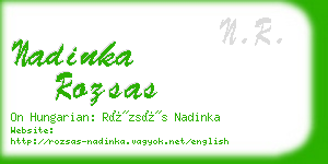 nadinka rozsas business card